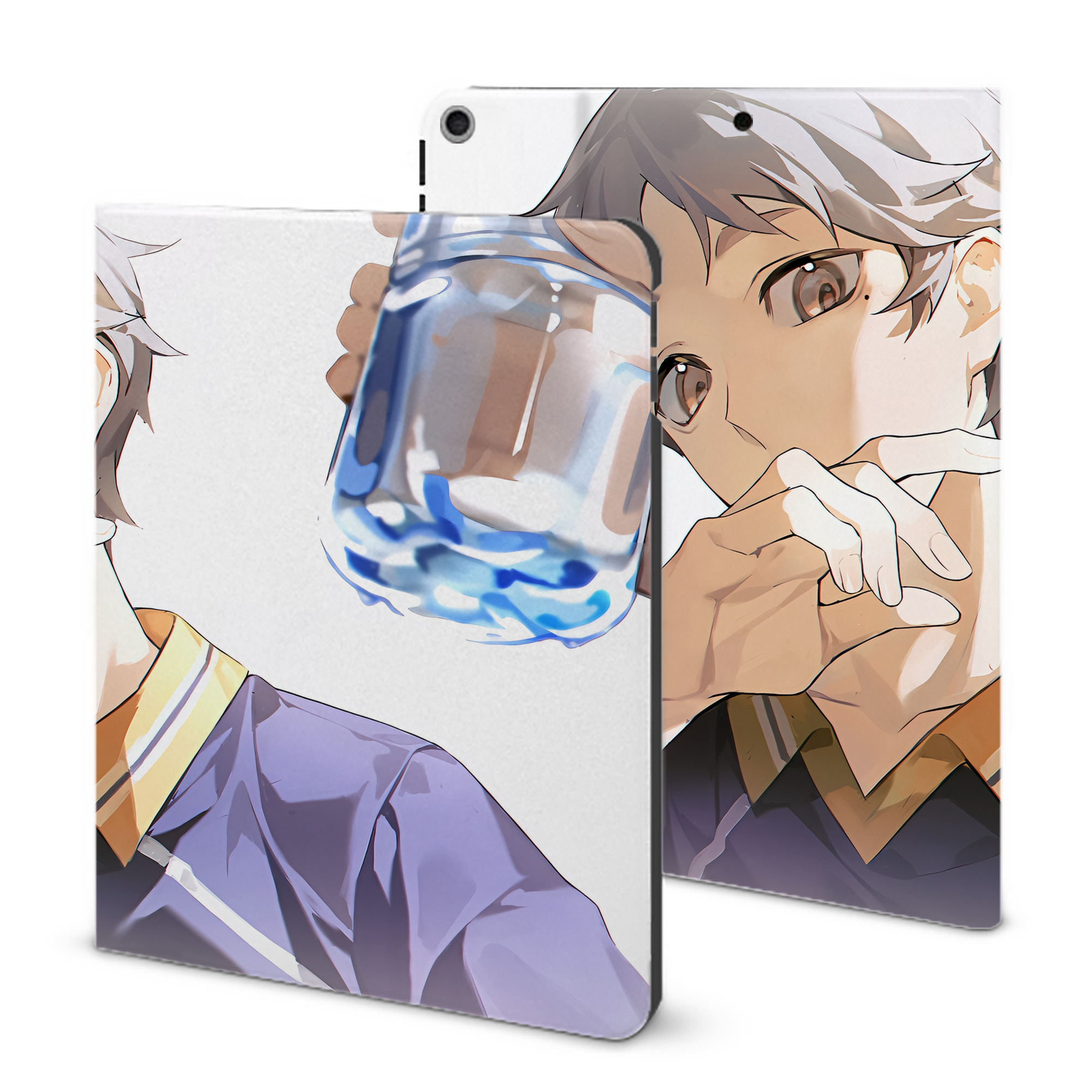 （画像用） ハイキュー!! Haikyu!! IPad ケース ブック型 PUレザー TPU 耐衝撃 軽量 薄型 ペン収納なし 全面保護 IPad 各モデル対応